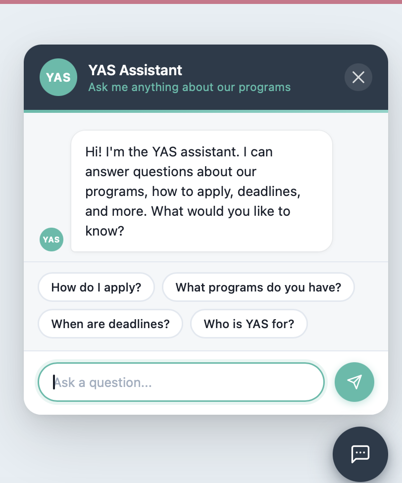 YAS AI Chatbot