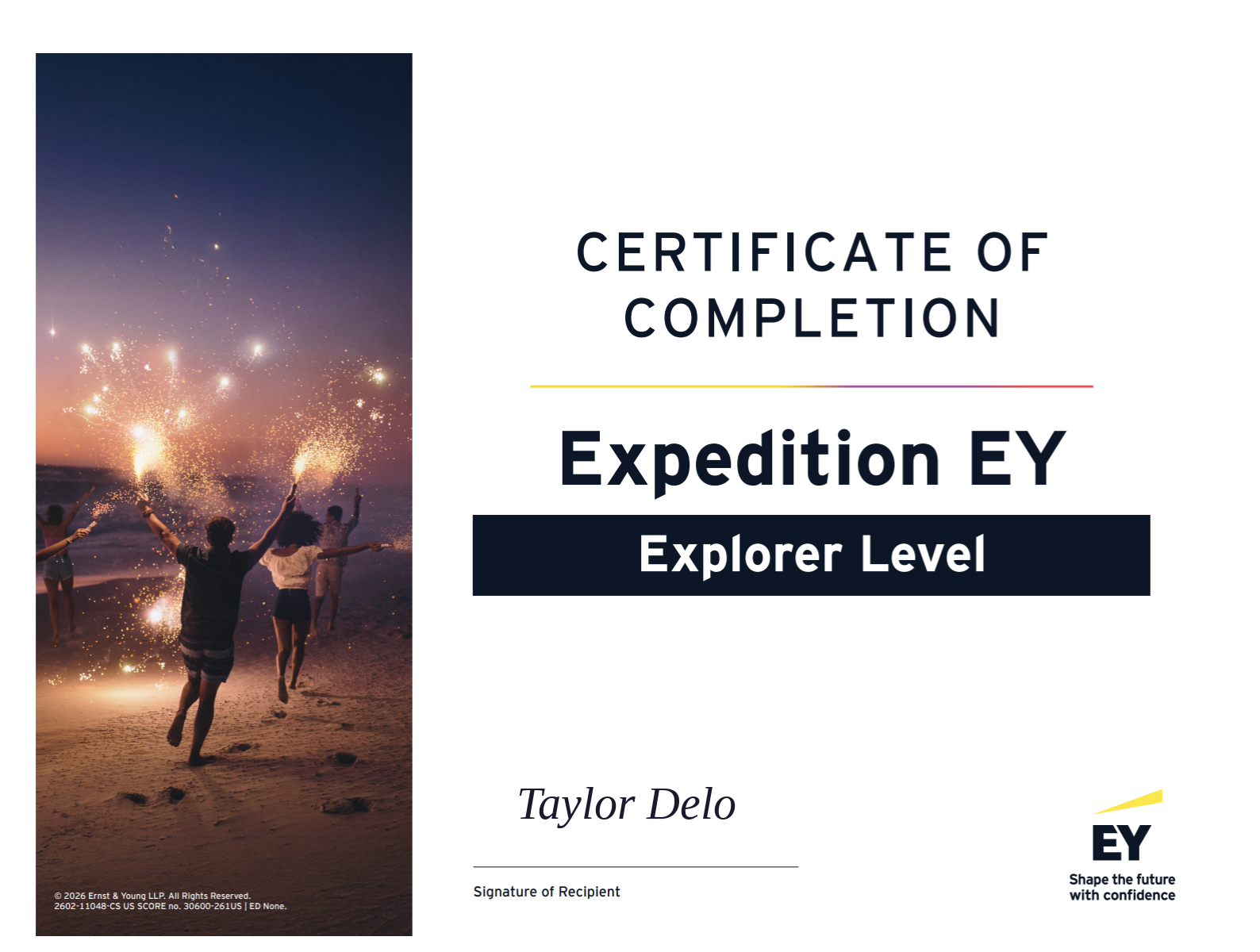 EY Expedition Certificate